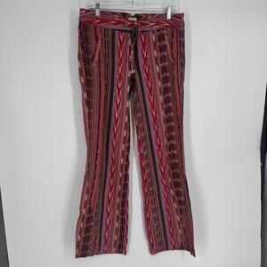 Dylan pants womens 8 printed striped boho hippie retro 70s colorful festival